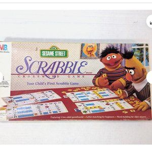 Vintage 1992 Milton Bradley Sesame Street SCRABBLE Crossword Board Game 1990's